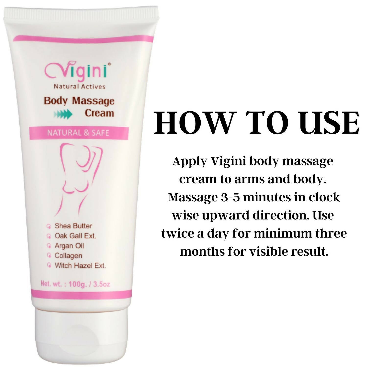 Vigini Natural Actives Bust Breast Body Toner Firming Massage Oil Cream - Drmedicart