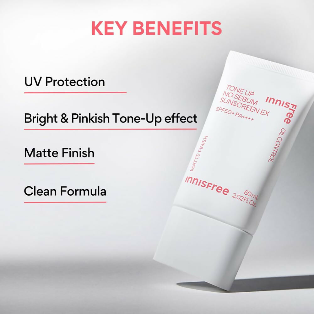 Innisfree Tone Up No Sebum Sunscreen with SPF 50+ PA++++ Korean Sunscreen
