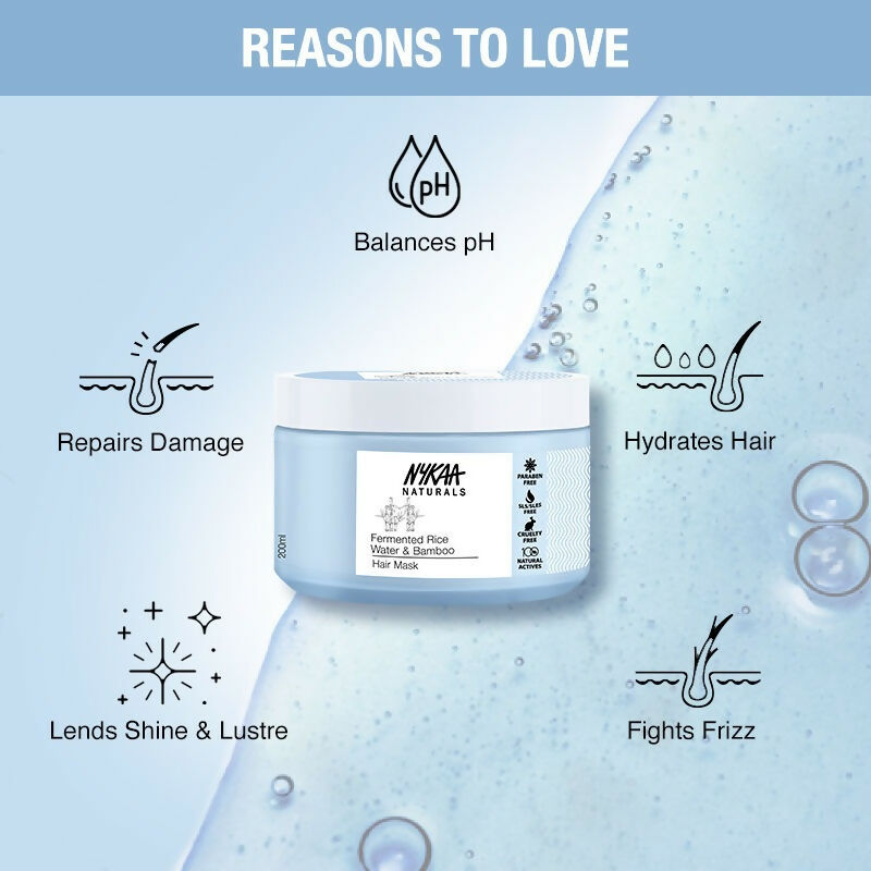 Nykaa Naturals Anti-Frizz Sulphate-Free Hair Mask With Fermented Rice Water & Bamboo - Drmedicart