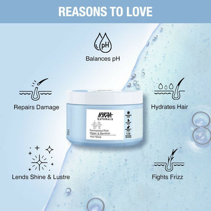 Nykaa Naturals Anti-Frizz Sulphate-Free Hair Mask With Fermented Rice Water & Bamboo - Drmedicart