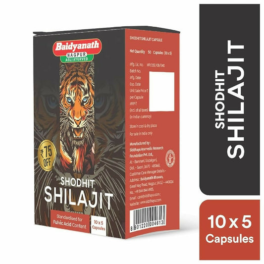 Buy Baidyanath (Nagpur) Shodhit SJ Capsules from DrMediCart, Ship from India to USA