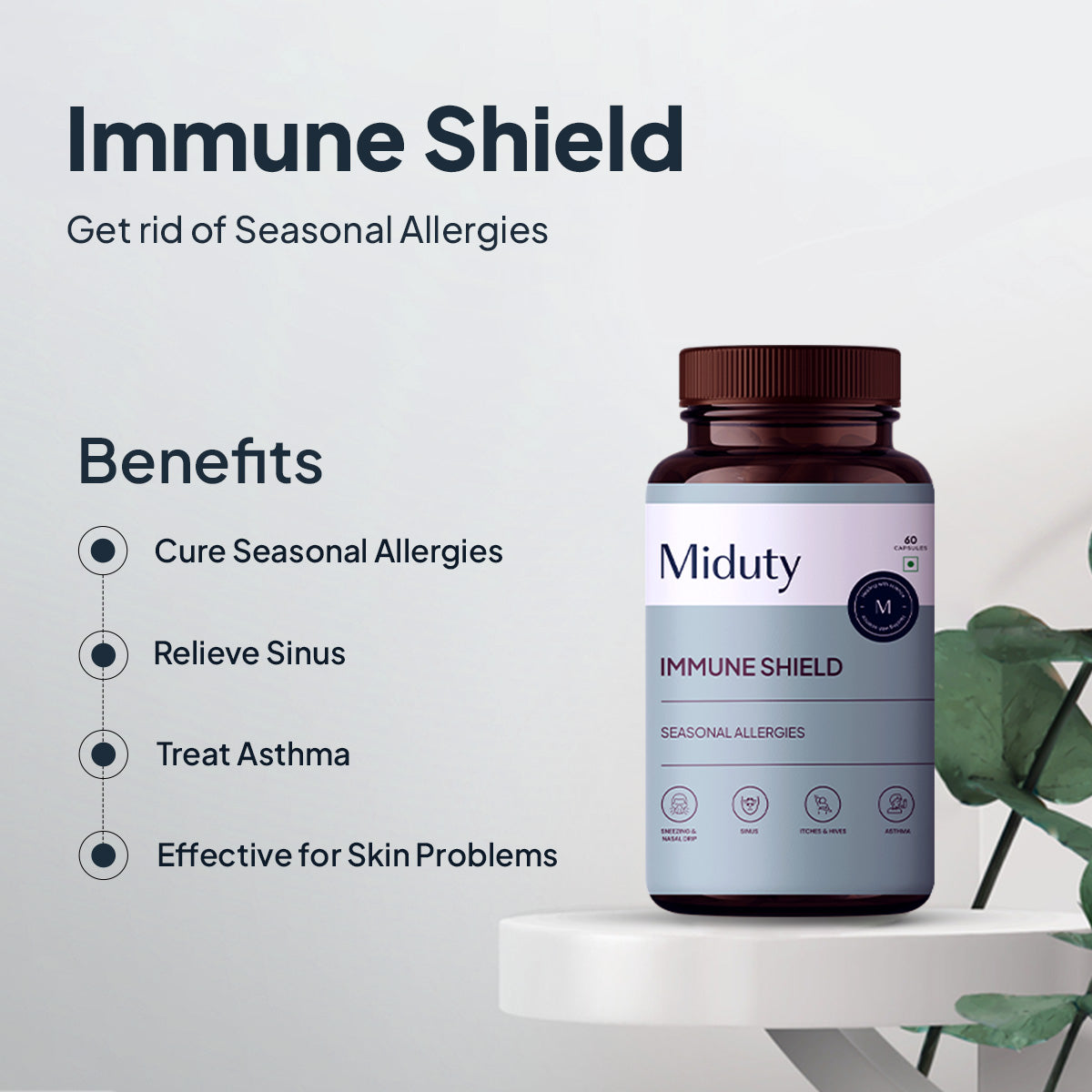 Miduty by Palak Notes Immune Shield Seasonal Allergies Capsules