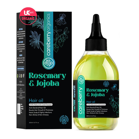 Careberry 100% Organic Rosemary & Jojoba Anti Dandruff Hair Oil
