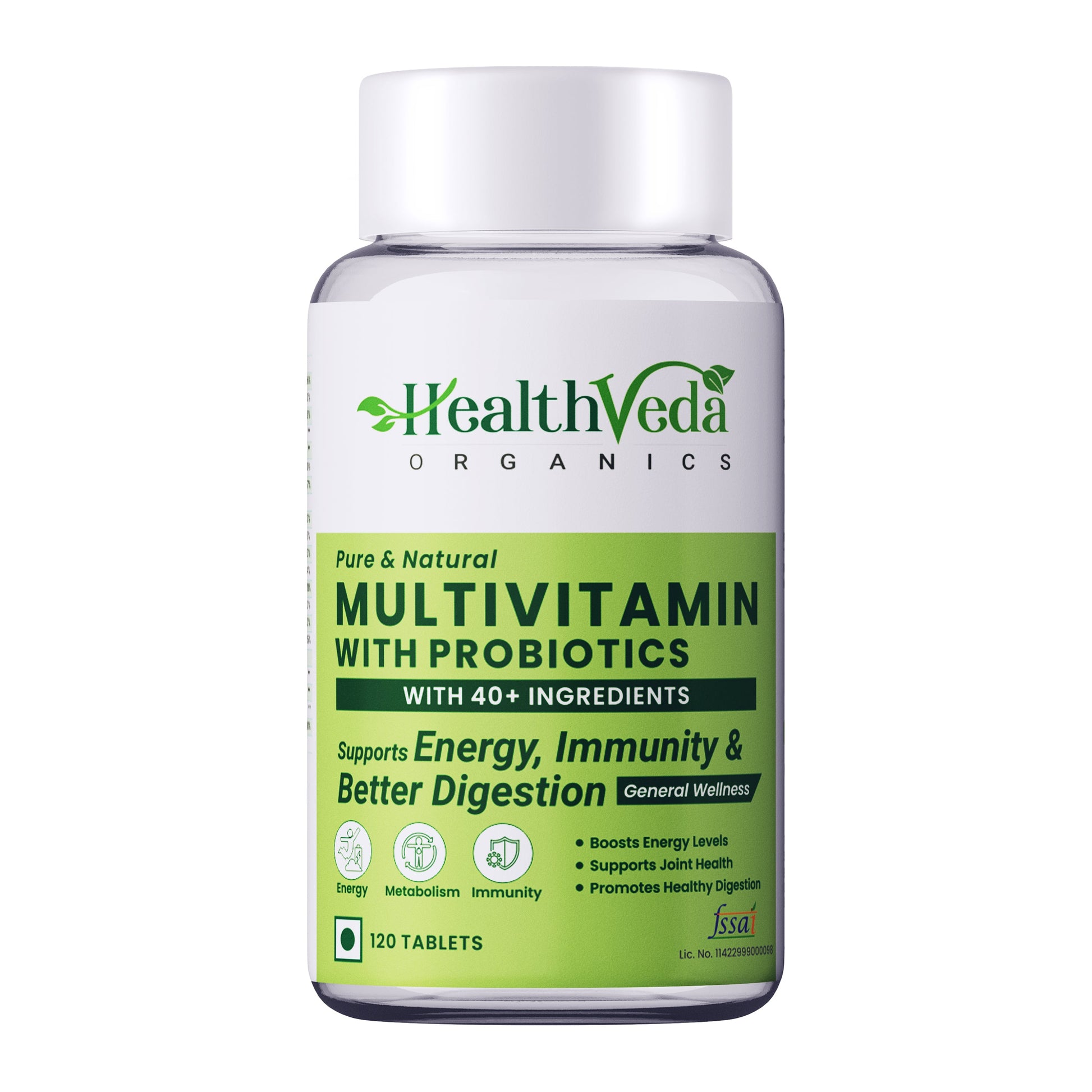 Health Veda Organics Multivitamin Tablets with Probiotics for both Men & Women