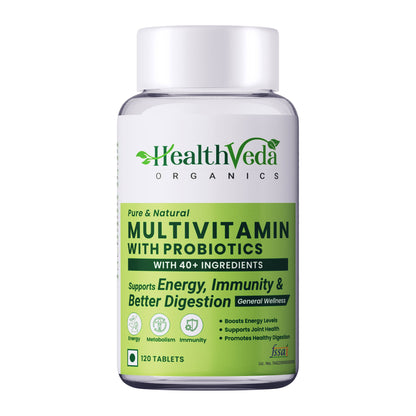 Health Veda Organics Multivitamin Tablets with Probiotics for both Men & Women