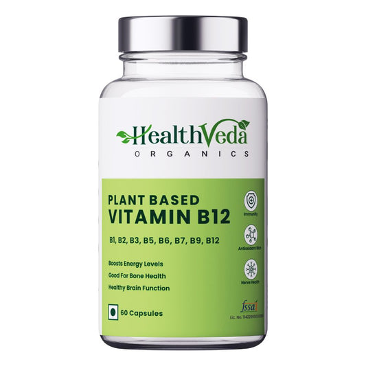 Buy Health Veda Organics Plant Based Vitamin B-12 Capsules from DrMediCart, Ship from India to USA