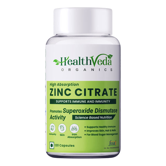 Health Veda Organics Zinc Citrate Veg Capsules