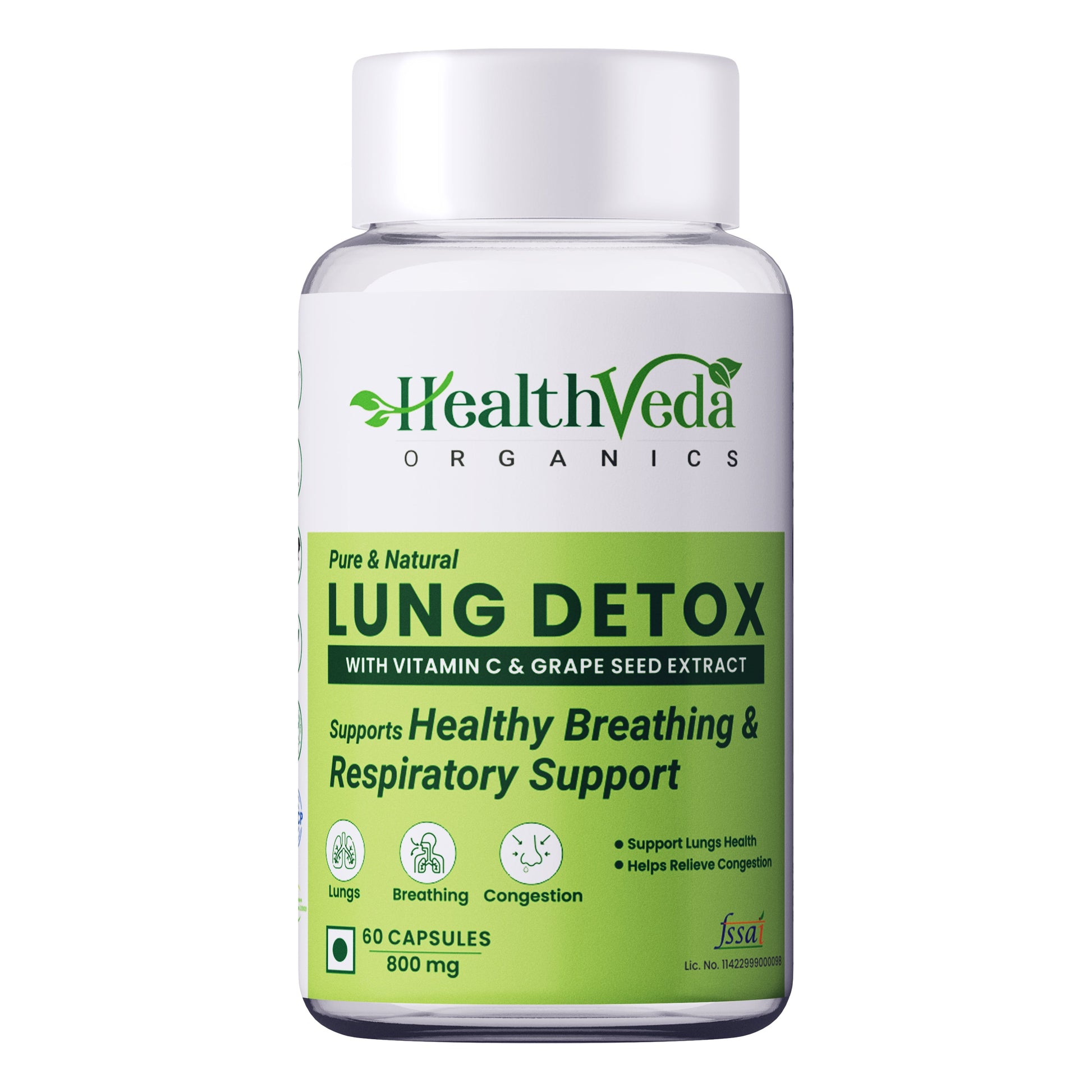 Health Veda Organics Lung Detox Veg Capsules
