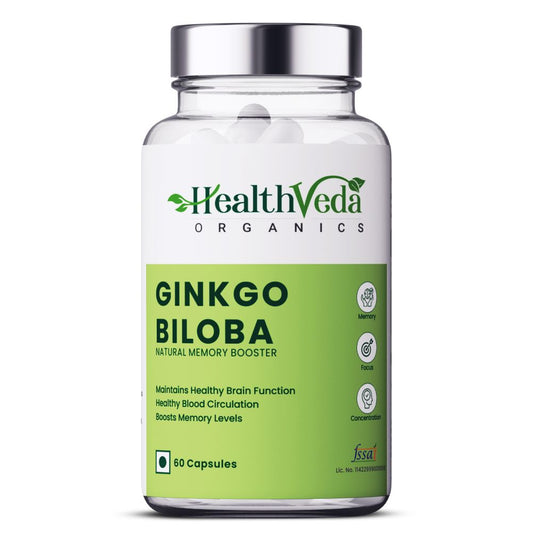 Buy Health Veda Organics Ginkgo Biloba Capsules from DrMediCart, Ship from India to USA