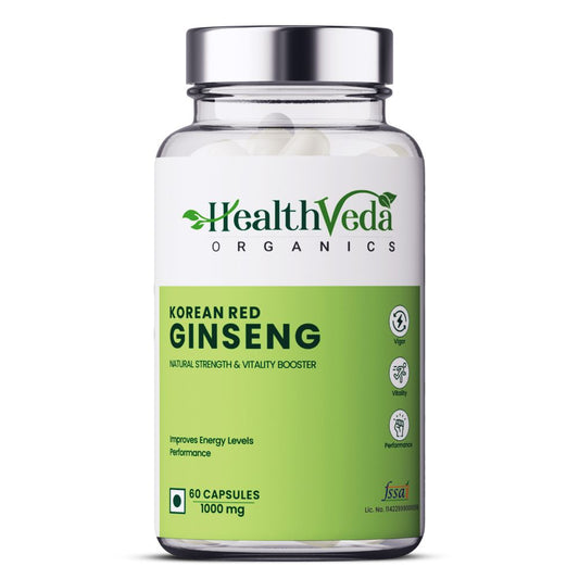 Buy Health Veda Organics Plant Based Korean Red Ginseng Capsules from DrMediCart, Ship from India to USA