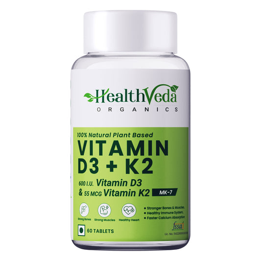 Health Veda Organics Vitamin D3 + K2 Healthy Bones Tablets