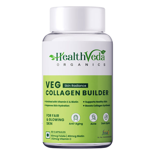 Health Veda Organics Plant Based Skin Radiance Collagen Builder Capsules