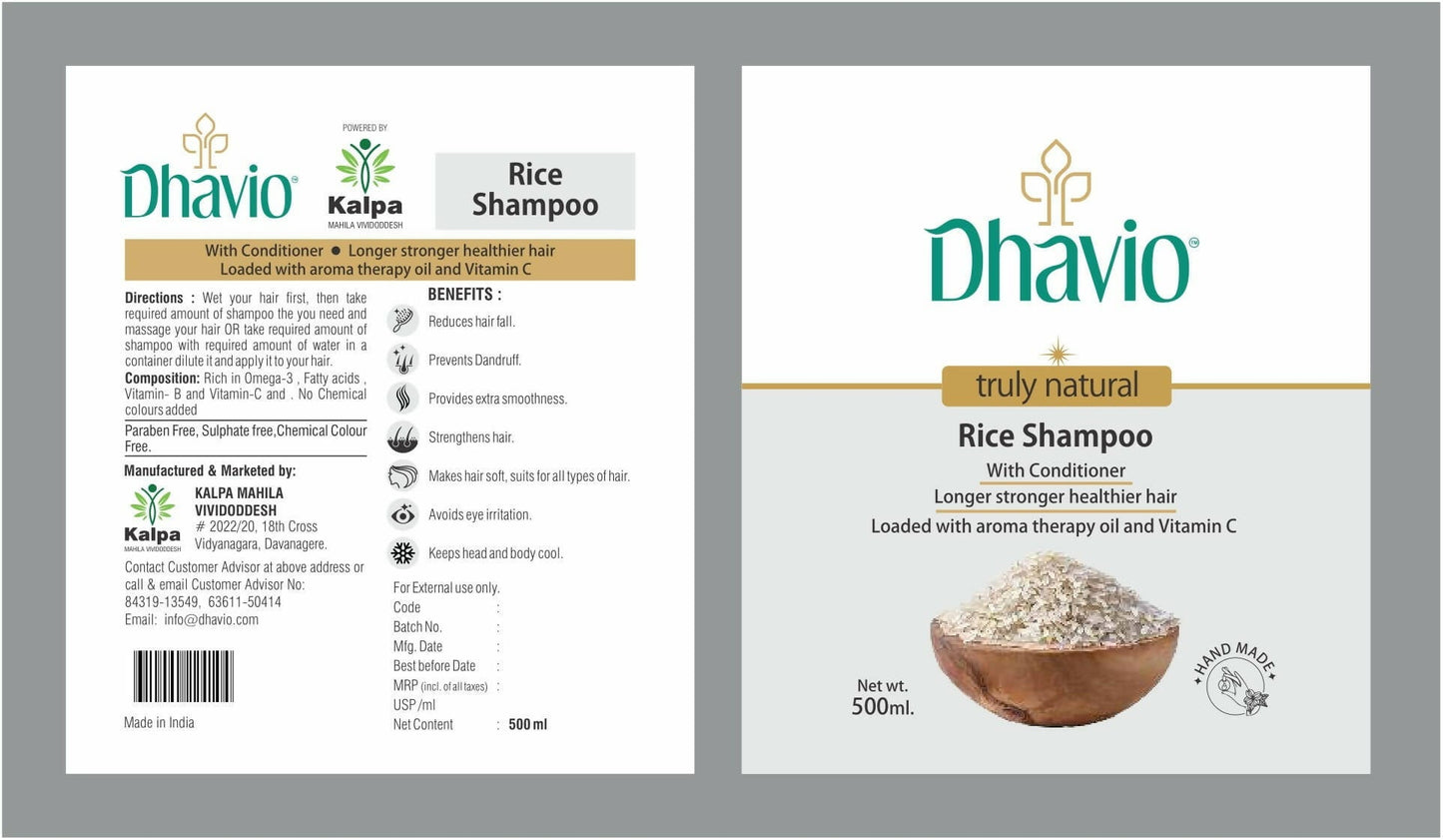 Dhavio Rice Shampoo