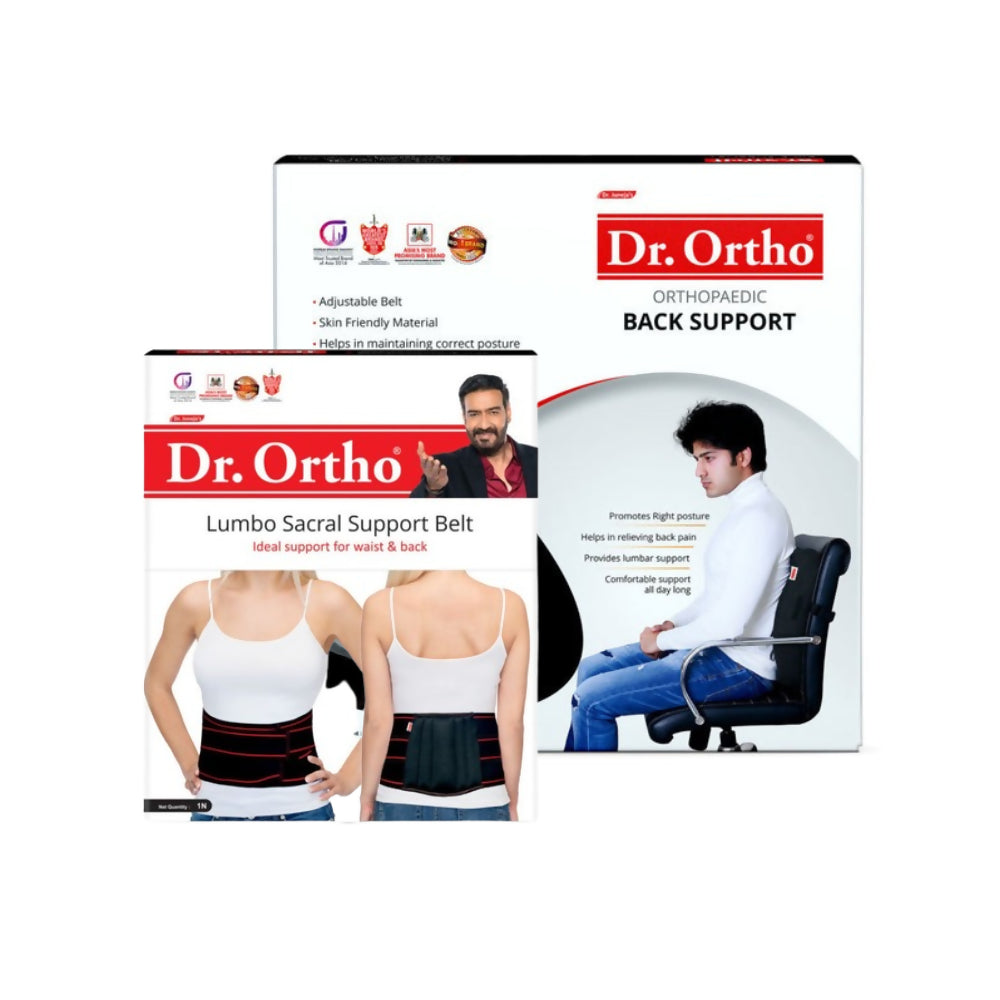 Dr. Ortho An orthopaedic Back Support (Memory foam) & Lumbo Sacral Support Belt Combo