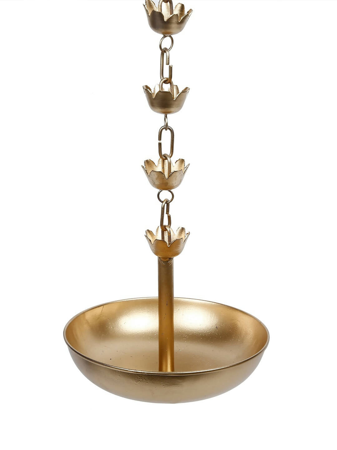 CraftVatika Gold-Toned Hanging Urli Bowl Showpiece