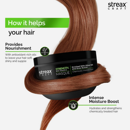 Streax Craft Strength Mask Hair Spa For Chemically Treated Hair Strength With Vitamin-E