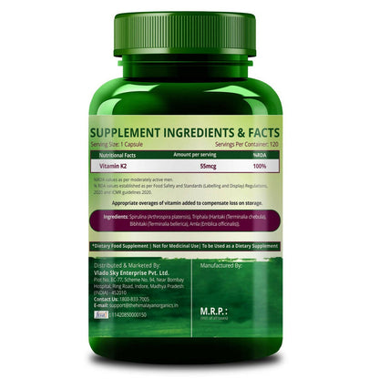 Himalayan Organics Plant Based Vitamin K2 Capsules