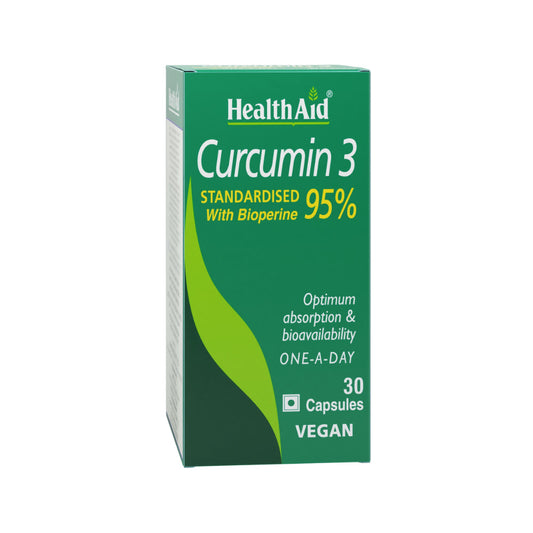 HealthAid Curcumin 3 Standardised with Bioperine 95% Capsules
