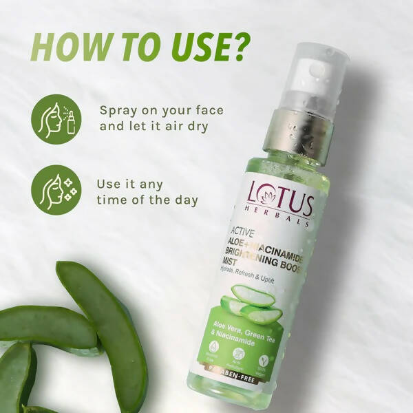 Lotus Herbals Active Aloe + Niacinamide Brightening Boost Mist - DrMediCart