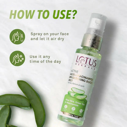 Lotus Herbals Active Aloe + Niacinamide Brightening Boost Mist - DrMediCart