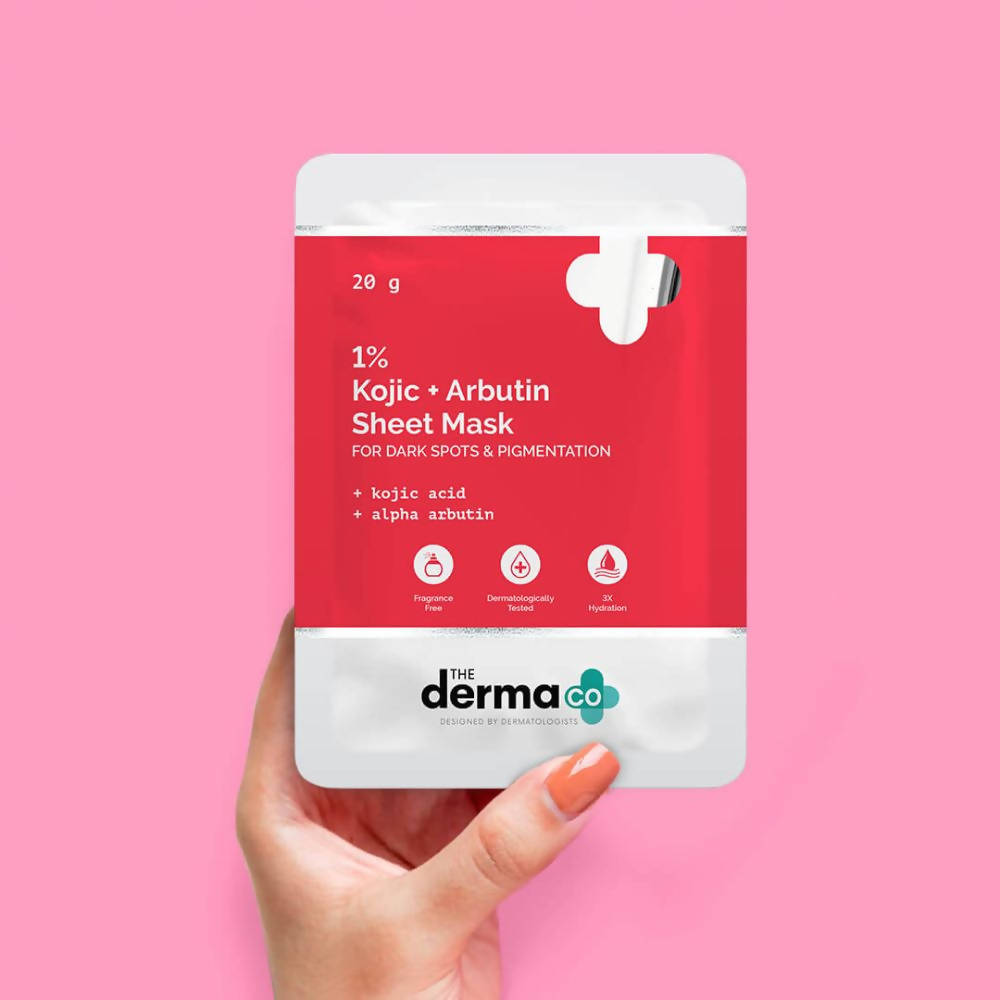 The Derma Co 1% Kojic + Arbutin Sheet Mask - Drmedicart