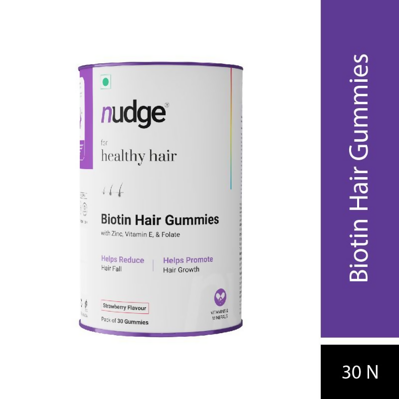 Nudge Biotin Hair Gummies - Strawberry Flavour