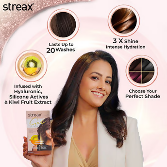 Streax Gel No Ammonia 100% Grey Coverage Hair Color - Burgundy