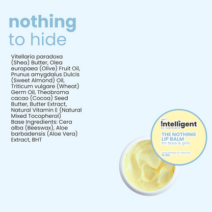TuCo Intelligent Kids The Nothing Lip Balm, Enriched With Shea Butter, Sweet Almond Oil & Olive Oil