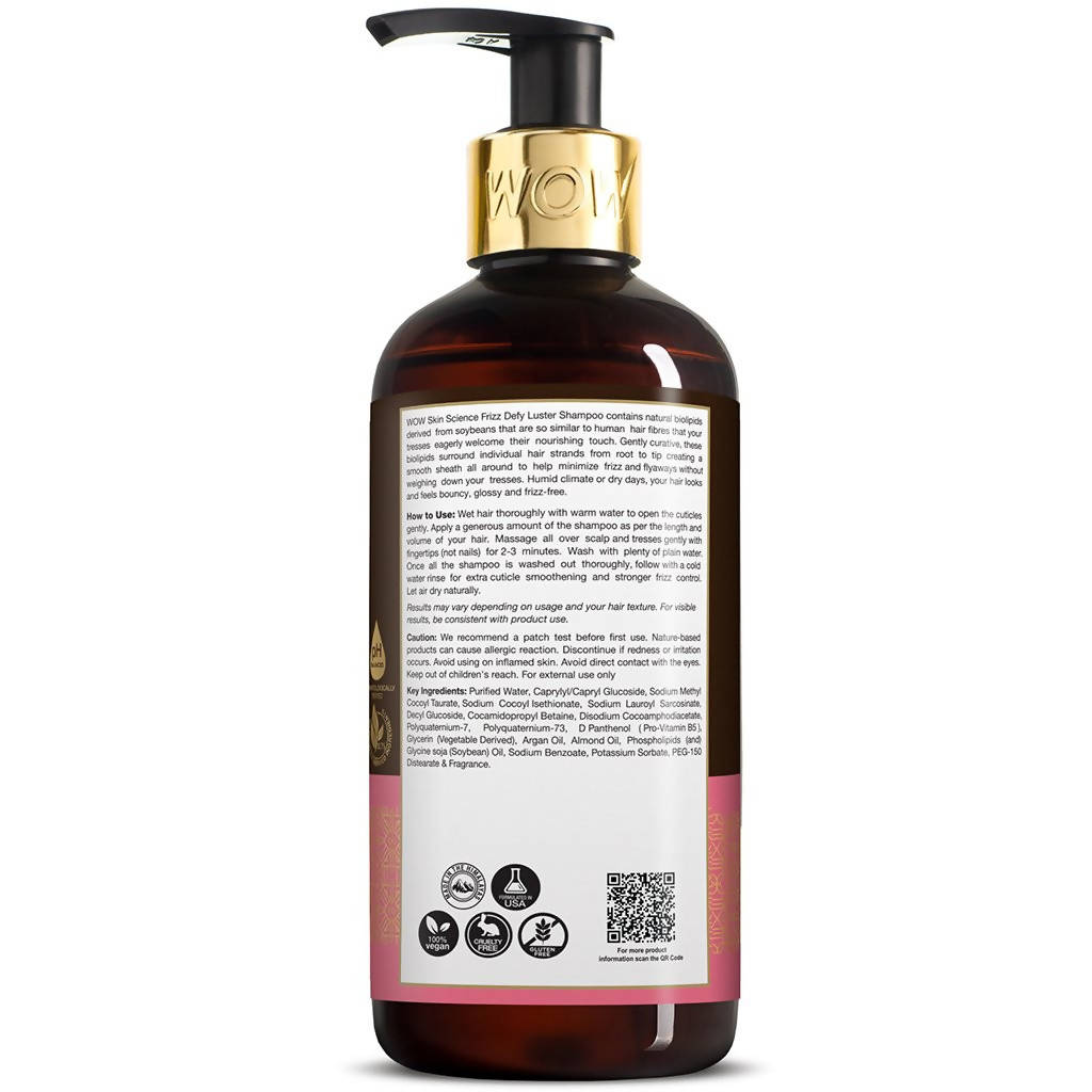 Wow Skin Science Frizz Defy Luster Shampoo - DrMediCart