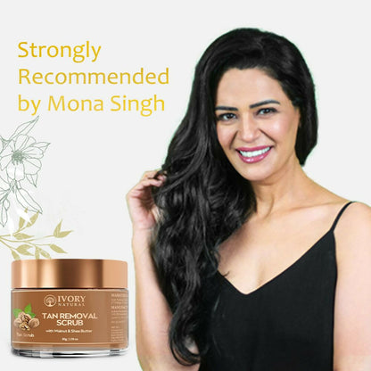 Ivory Natural Tan Scrub , Reduce Tan, Restores Radiant Skin Glow