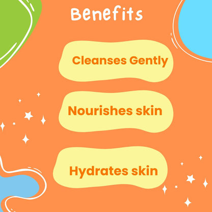 Puddles Organic Cub Riders Fruity Gel Kids Body Wash, Coconut Cleansers Essential Oil