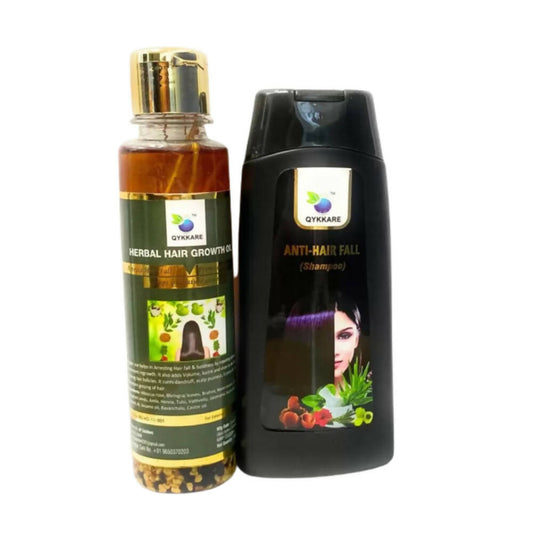 Qykkare Herbal Anti-Hairfall Shampoo & Herbal Hair Growth Oil Combo - DrMediCart