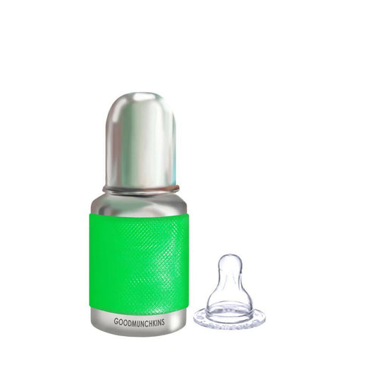 Buy Goodmunchkins Stainless Steel Feeding Round Bottle with Silicone Sleeve-150 ml from DrMediCart, Ship from India to USA