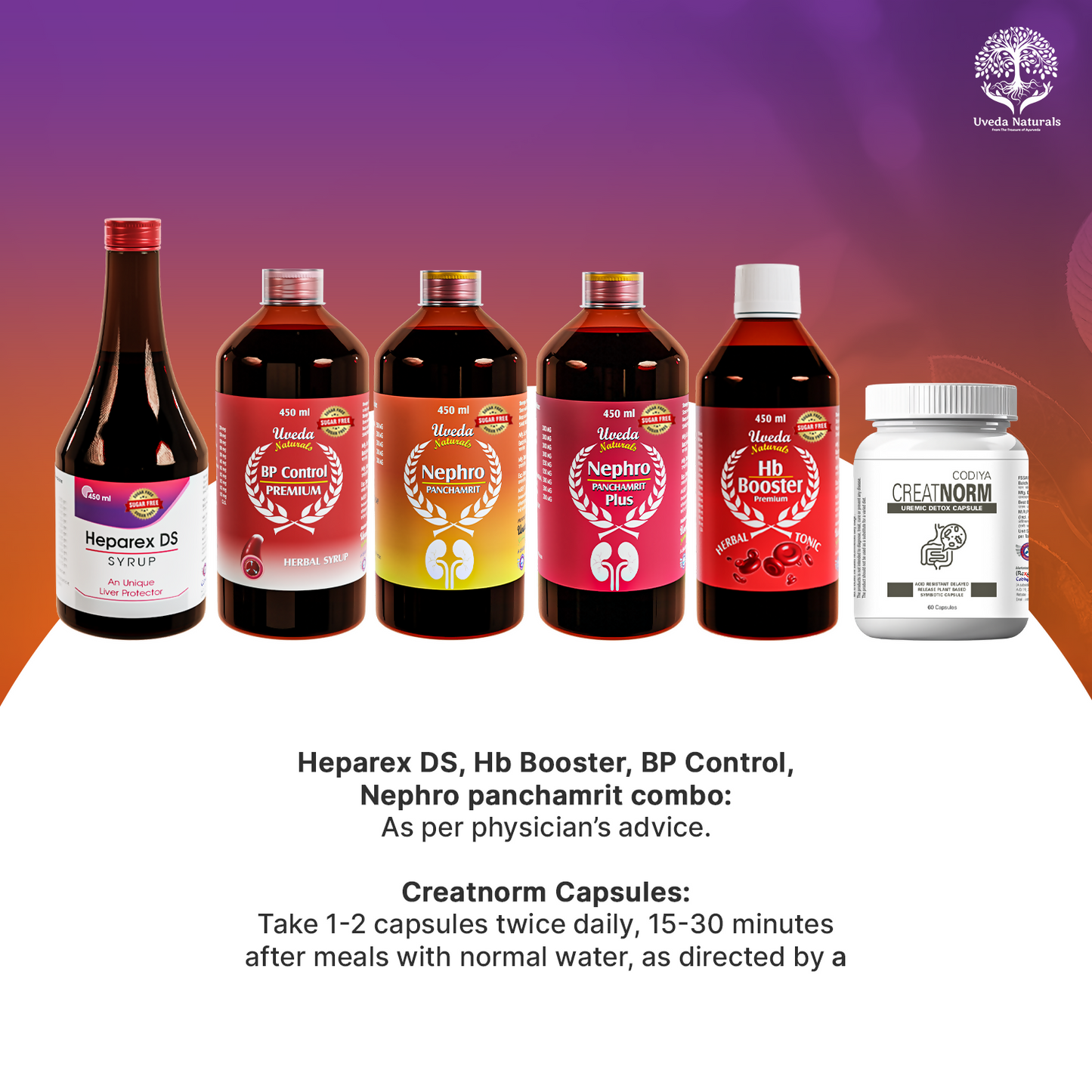 Uveda Naturals 5-in-1 & Creatnorm Sugar Free Combo