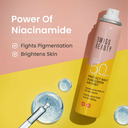 Swiss Beauty Protect Maxx Sunscreen Air Mist With SPF 50 PA+++