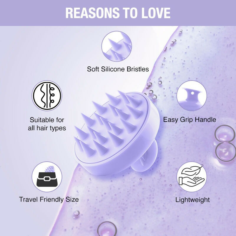 Nykaa Naturals Scalp Massager Brush For Blood Circulation & Natural Hair Growth - Lavender