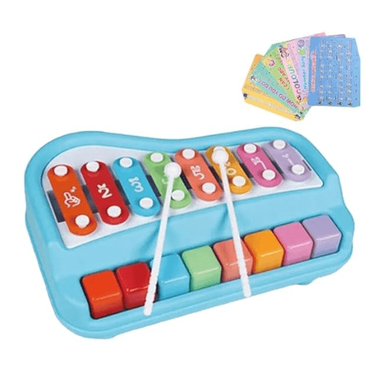 Buy 2 in 1 Musical Xylophone and Mini Piano for Kids - Educational Musical Instruments Toy Set for Babies, Non-Battery- Assorted Color (Big) from DrMediCart, Ship from India to USA