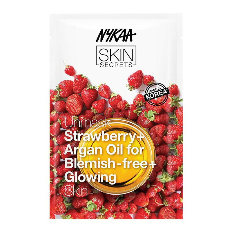 Nykaa Skin Secrets Exotic Indulgence Strawberry + Argan Oil Sheet Mask For Blemish - Free Skin - Drmedicart