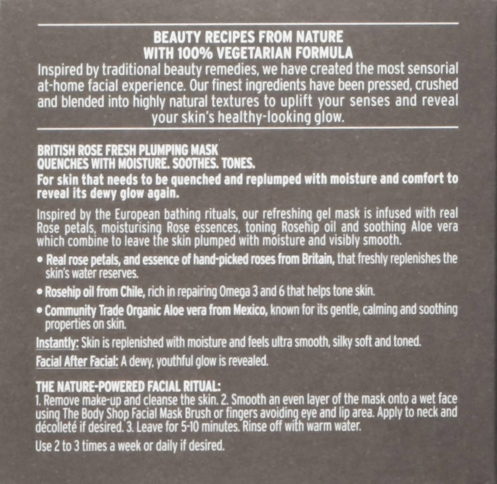 The Body Shop British Rose Fresh Plumping Mask