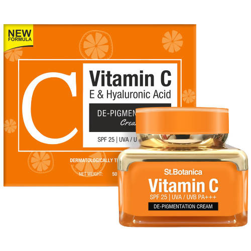 Buy St.Botanica Vitamin C, E & Hyaluronic Acid De-Pigmentation Cream from DrMediCart, Ship from India to USA