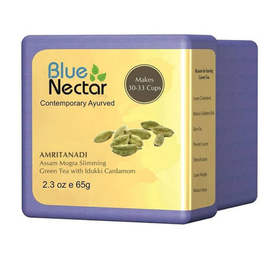 Buy Blue Nectar Amritanadi Assam Mogra Slimming Green Tea with Idukki Cardamom from DrMediCart