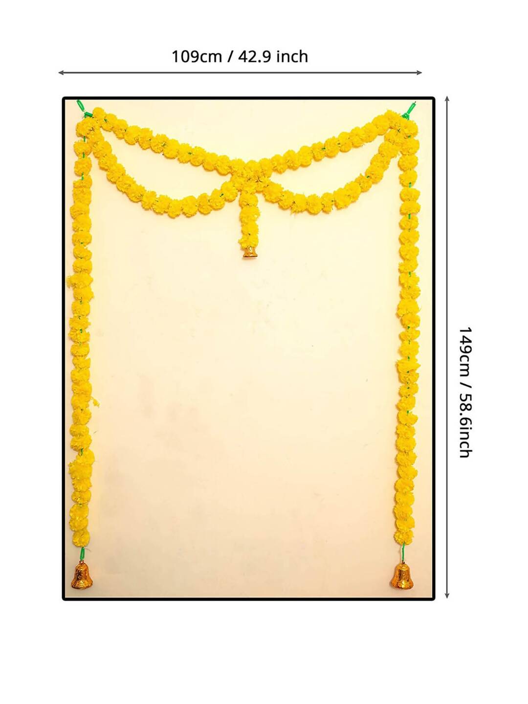 Tied Ribbons Yellow Hanging Marigold Garland Toran