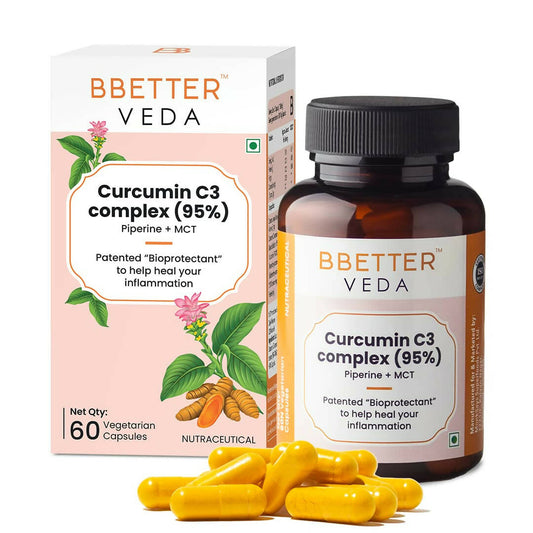 Buy BBETTER Veda Curcumin C3 Complex (95%) Capsules with Piperine & MCT from DrMediCart, Ship from India to USA