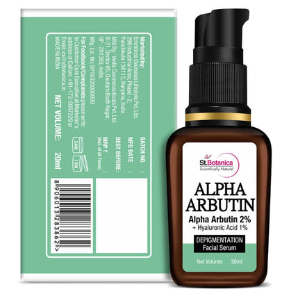 St.Botanica Alpha Arbutin 2% + Hyaluronic Acid 1% Depigmentation Facial Serum
