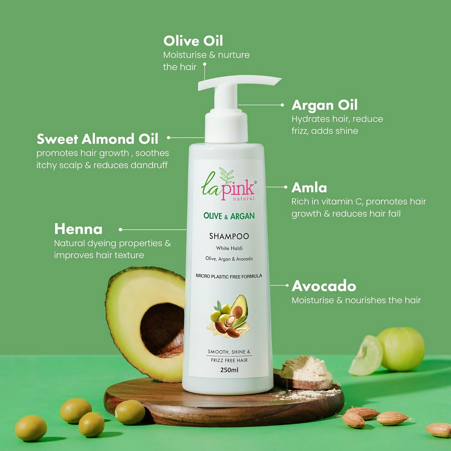 La Pink Olive Argan Shampoo With Avocado