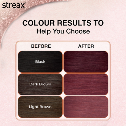 Streax Gel No Ammonia 100% Grey Coverage Hair Color - Burgundy