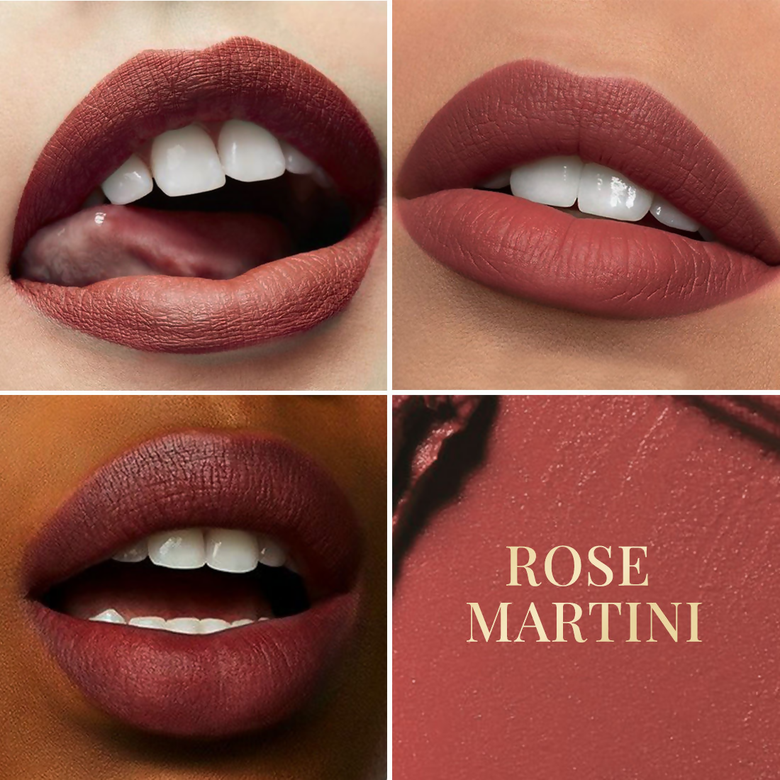 mCaffeine Shades Creamy Matte Kiss Bullet Lipstick Moisturizing Lightweight - Rose Martini