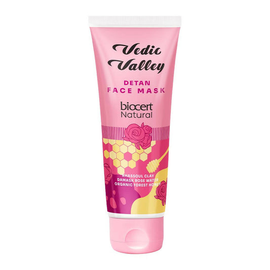 Vedic Valley Detan Face Mask With Rhassoul Clay & Damask Rose Water