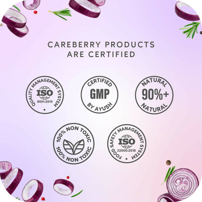 Careberry Organic Red Onion & Black Seed Oil Ultimate Anti Hair Fall Shampoo + Conditioner + Hair Oil - DrMediCart