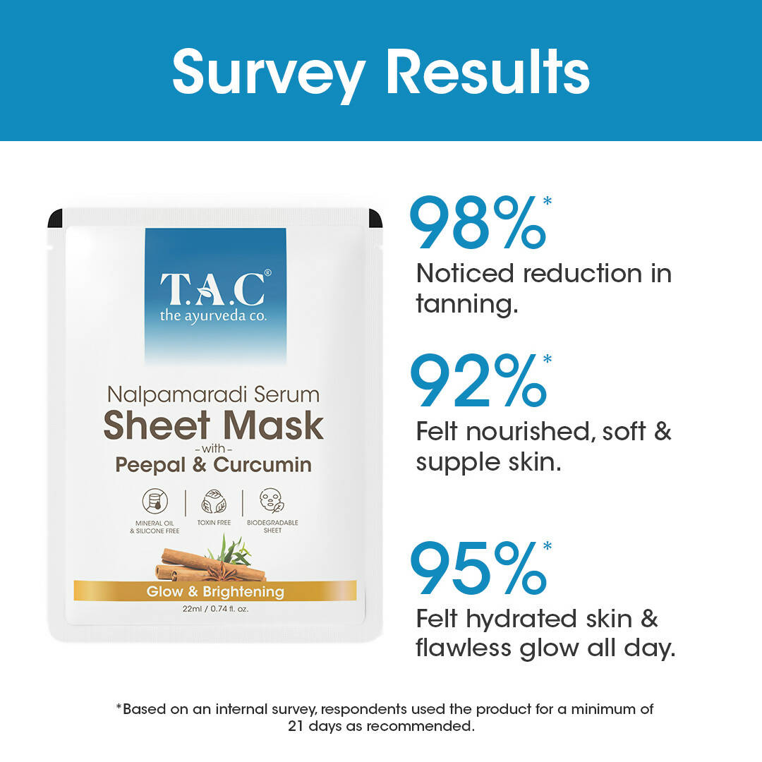 TAC - The Ayurveda Co. Nalpamaradi Serum Sheet Mask | with Aloe Vera & Sandalwood - DrMediCart